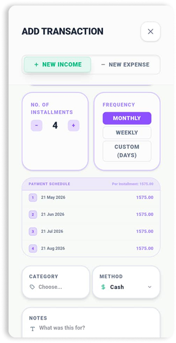 X-Wallet Dashboard Screen