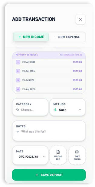 X-Wallet Send Money Screen