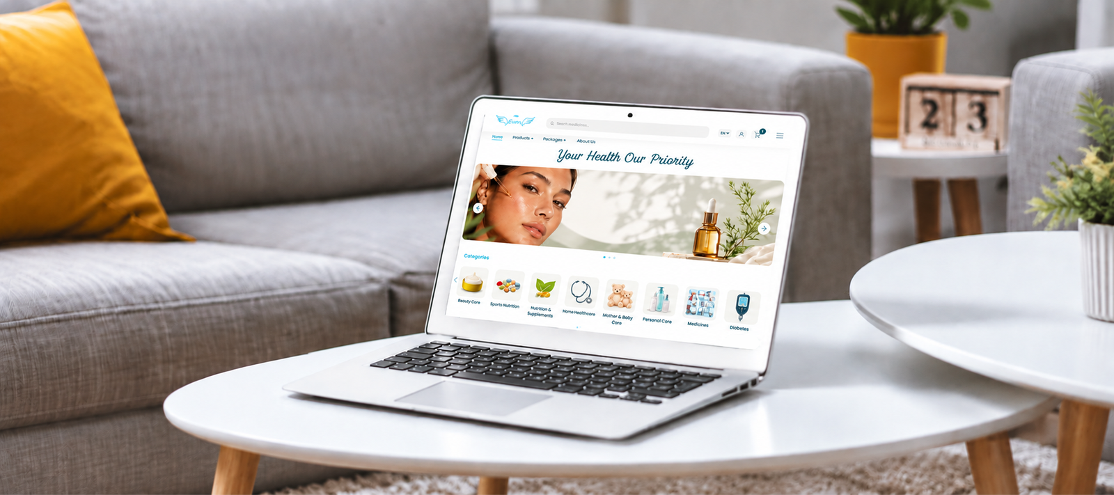 Evan Pharmacy website mockup
