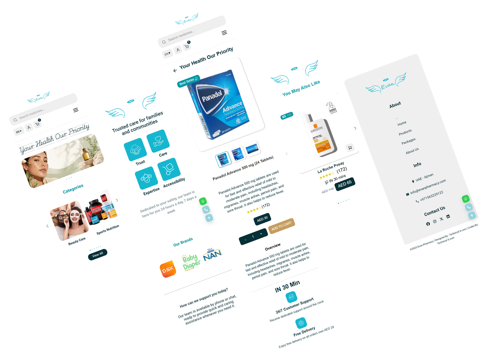 Evan Pharmacy website interface